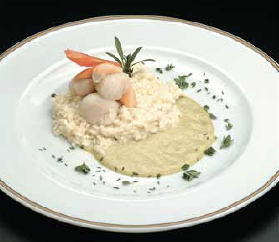 Risotto con Capesante in Crema di Curry