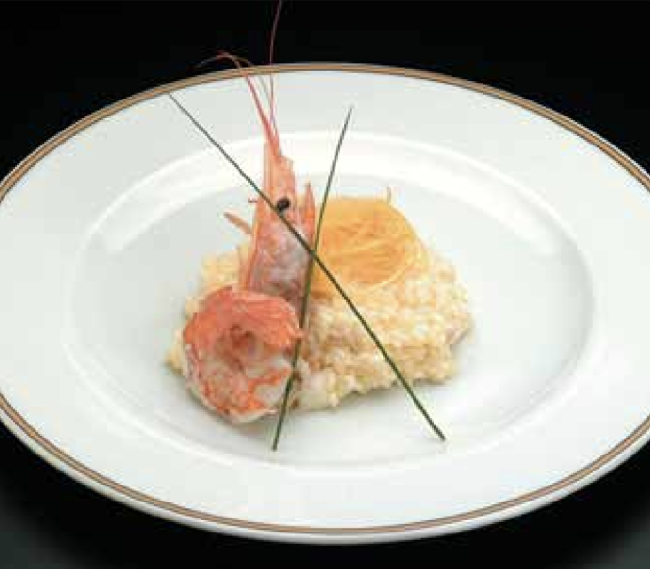 Risotto con gamberi al profumo di arancia